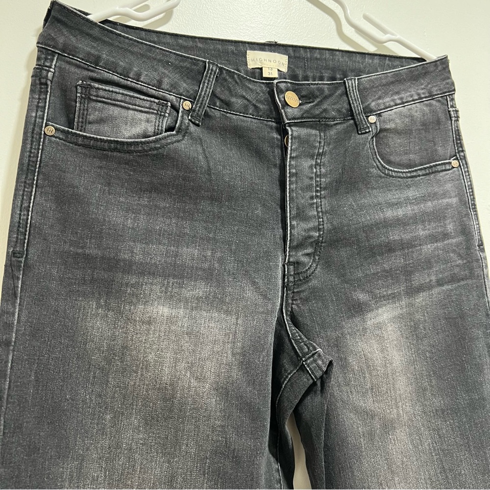 High Noon Black Women's Bell Bottom Jeans Elastic Waist - Picture 4 of 7